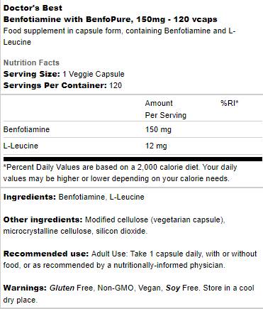 BEST Benfotiamin 150 mg | BenfoPure - 120 kapszula