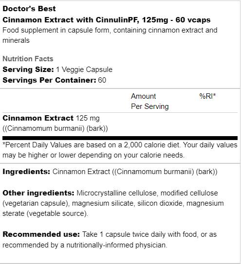 LEGJOBB fahéj kivonat CinnulinPF-vel 125 mg - 60 kapszula
