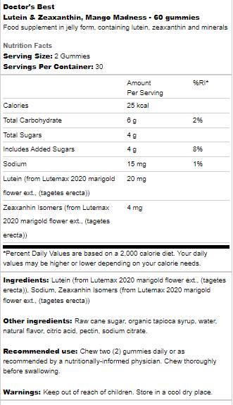 LEGJOBB Lutein & Zeaxantin gumicukorkák - 60 gumicukor