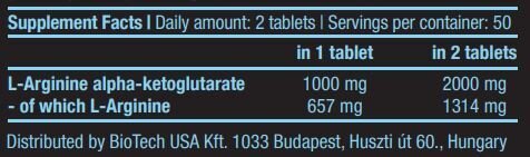 <tc>BioTech USA</tc> AAKG 1000 mg. 100 tabletta.