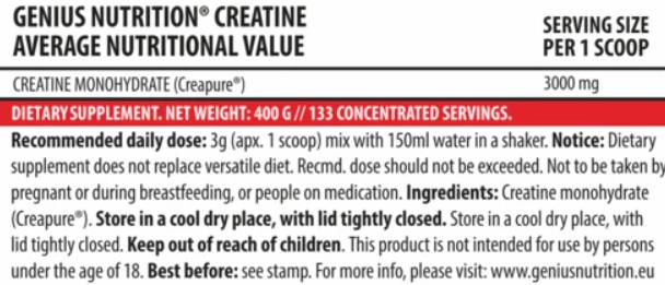 Creatine with Creapure - 300 grams - Nutra Best Europe