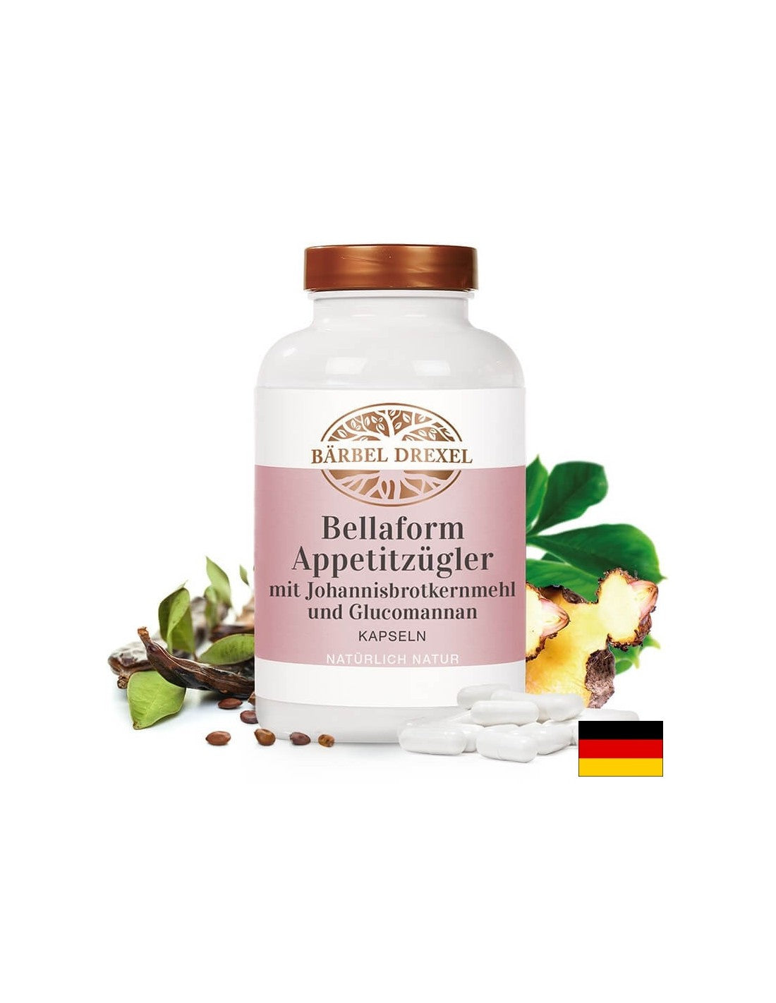 Bellaform Appetitzügler mit Johannisbrotkernmehl und Glucomannan/ Glucomannan szentjánoskenyérrel, 180 kapszula <tc>Bärbel Drexel</tc>