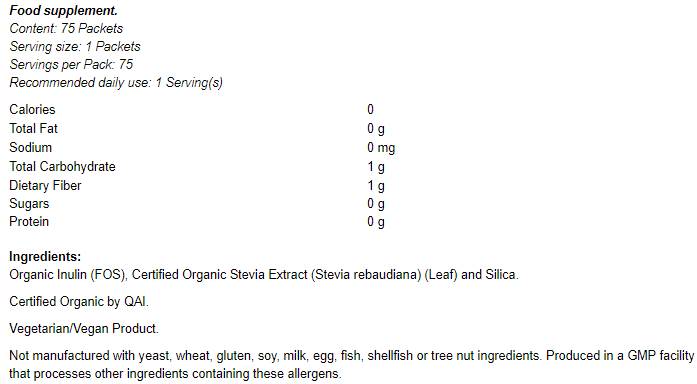 Better Stevia Organic - 75 csomag