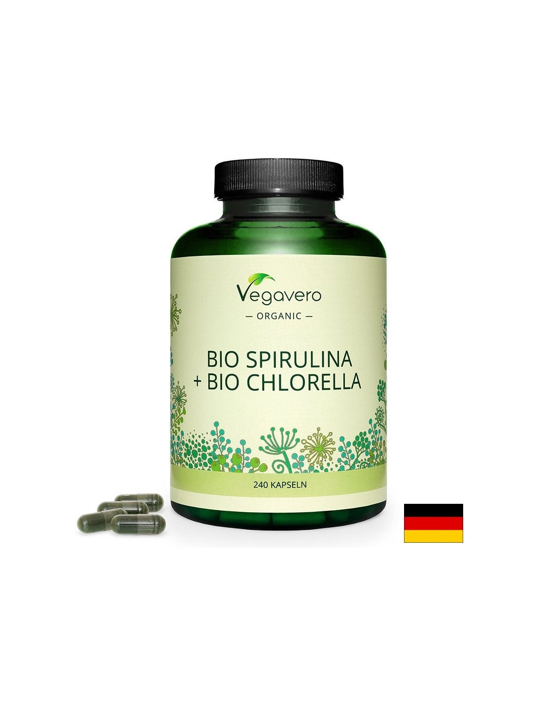 Bio Spirulina + Chlorella - Bio Spirulina + Bio Chlorella, 240 kapszula <tc>Vegavero</tc>