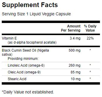 Black Cumin Seed Oil 500 mg - 60 Gel capsules - Nutra Best Europe