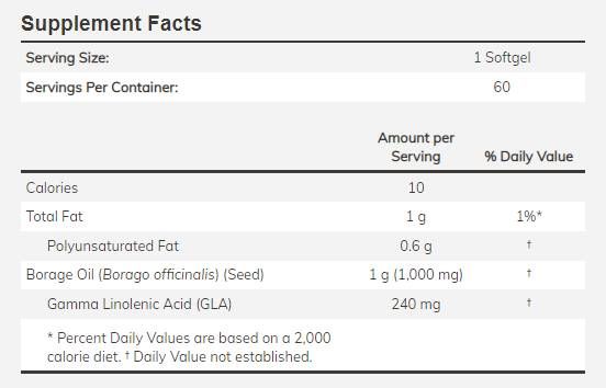 Borágóolaj 1000 mg - 60 gél kapszula