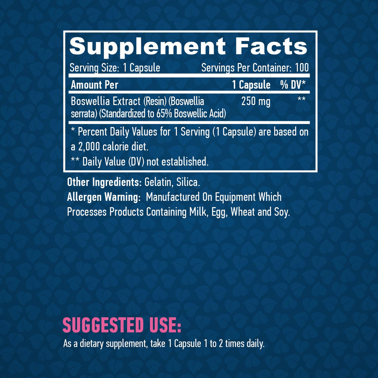 Boswellia 250 mg. 100 kupak.