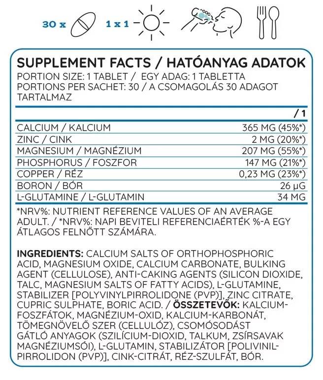 Ca/Zn/MG | Kalcium-magnézium-cink formula - 30 tabletta