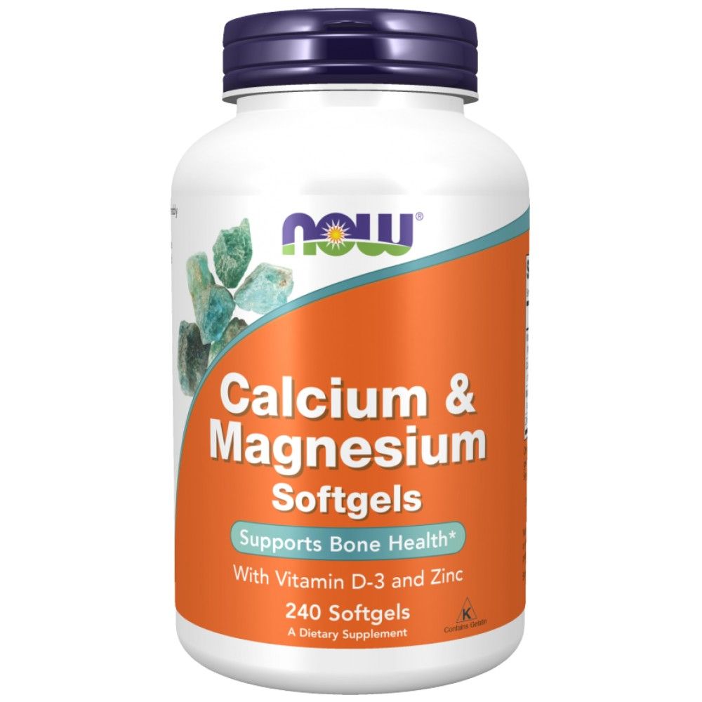 Kalcium & Magnézium lágyzselatin kapszulák/D-vitaminnal és cinkkel - 240 zselatin kapszula