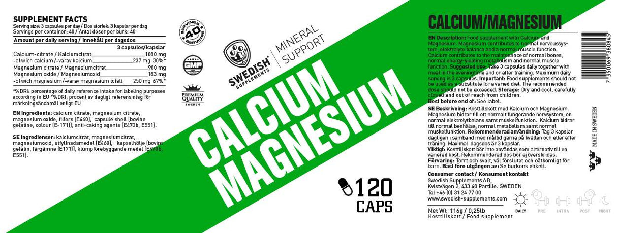 Calcium + Magnesium - 120 capsules - Nutra Best Europe