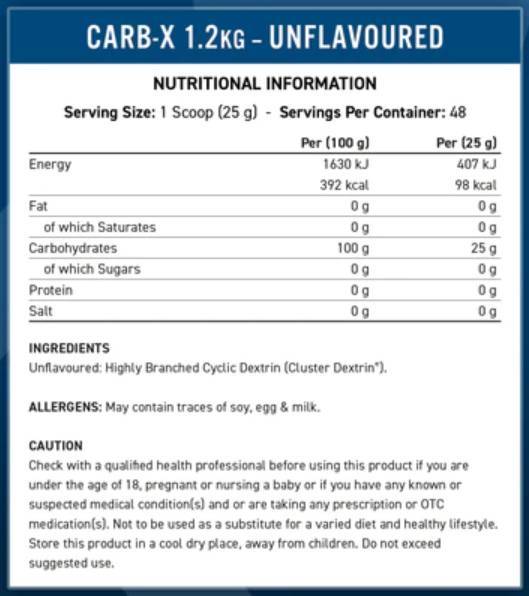 Carb-X | 100% ciklikus dextrin szénhidrát - 1200 gramm