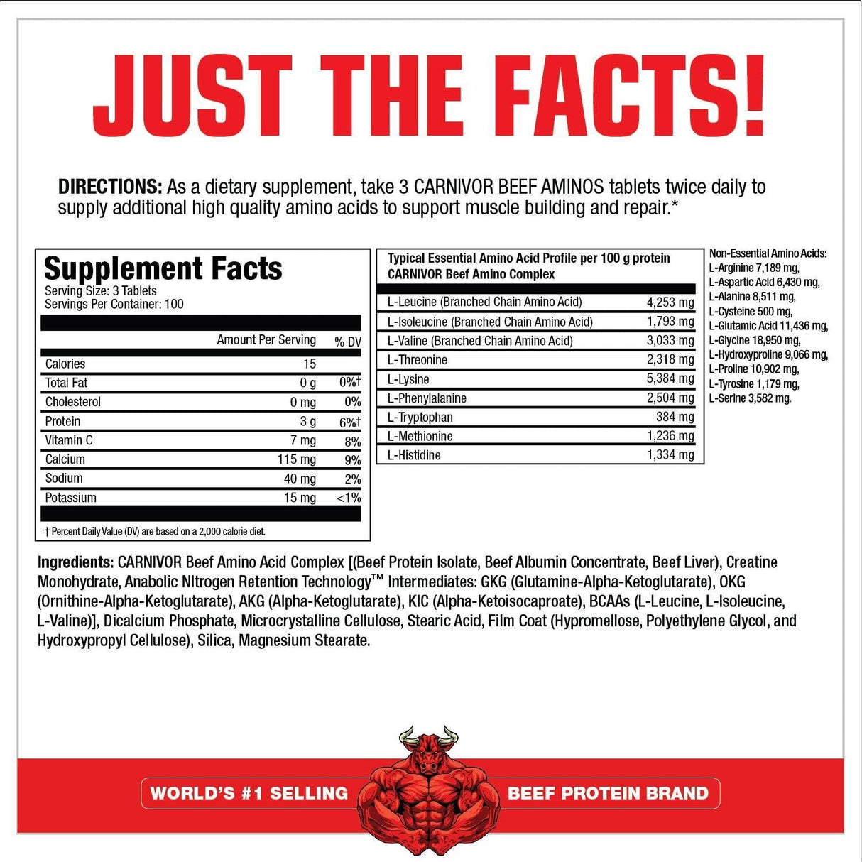 Carnivor Beef Aminos - 300 tabletta