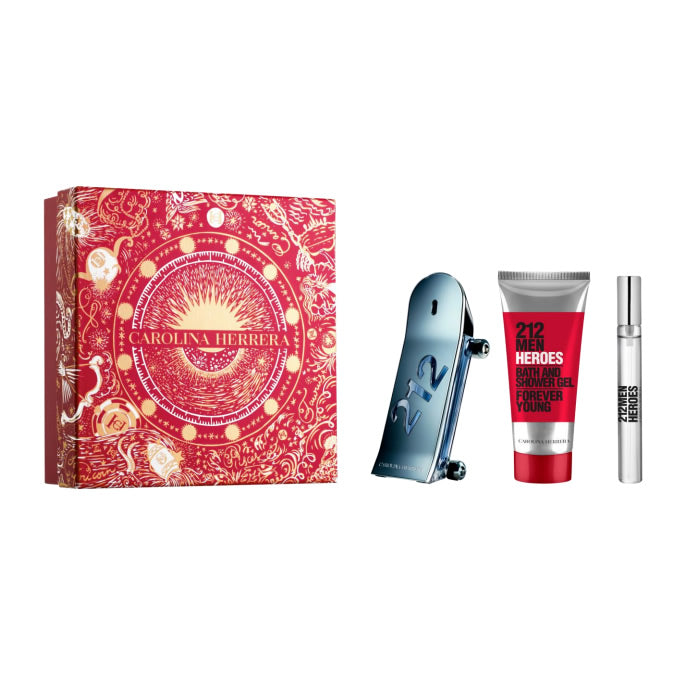 <tc>CAROLINA HERRERA</tc> 212 Heroes Eau De Toilette spray 90 ml-es készlet 3 részes