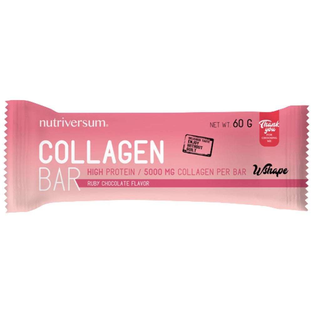 Kollagénszelet | Magas fehérjetartalmú rúd 5000 mg hidrolizált kollagénnel - 60 gramm
