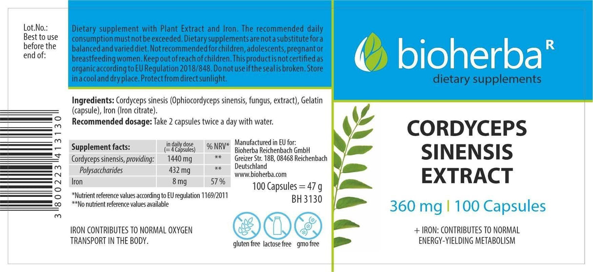 Cordyceps Sinensis 360 mg - 100 kapszula