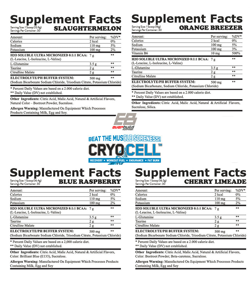 Cryo Cell BCAA 8:1:1/30 adag - 0,486 KG