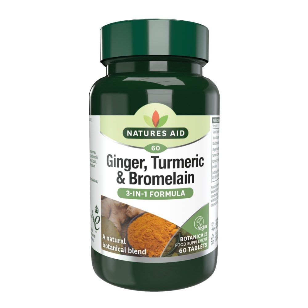 Gyömbér, kurkuma & Bromelain 60 tabletta NaturesAid