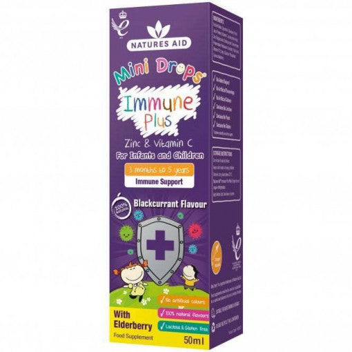 Immun formula bodza cseppekkel gyerekeknek (Mini Drops Immune Plus) 50 ml NaturesAid