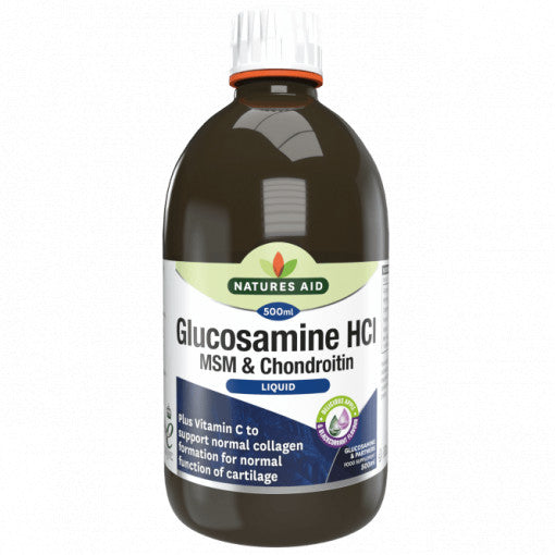 Koncentrált folyékony formula az egészséges ízületekért glükózaminnal, MSM-mel és kondroitinnal (glükózamin, MSM & Kondroitin folyadék) 500ml NaturesAid