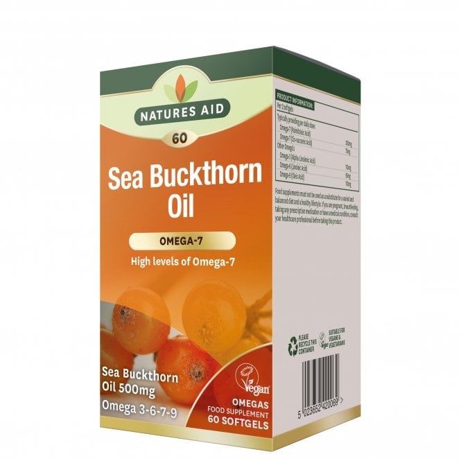 Homoktövis olaj (Omega-3-6-7-9) (Homoktövis olaj) 500mg 60 lágy kapszula NaturesAid