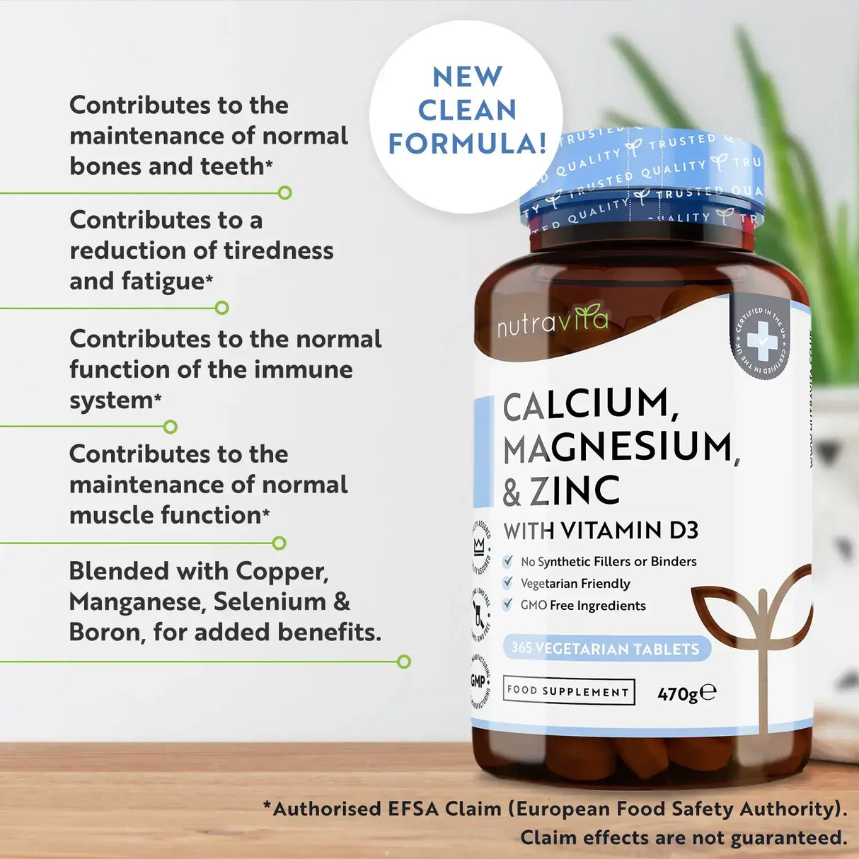 Kalcium, magnézium, cink és D3-vitamin - 365 tabletta