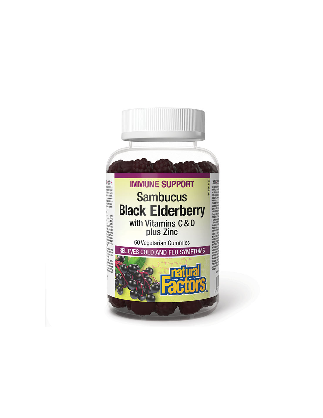 Immunitás - Sambucus Gummy (fekete bodza + D3-, C-vitamin és cink), 60 géltabletta <tc>Natural Factors</tc>