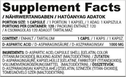 DAA Dark | D-aszparaginsav 1000 mg 120 kapszula