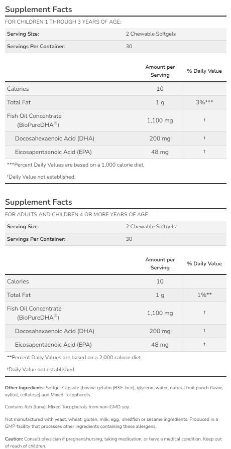 DHA 100 mg Kid's rágótabletta - 60 rágótabletta