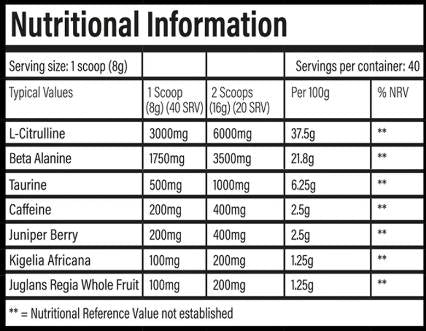 DNFM | Mega Stim Pre-Workout - 320 gramm