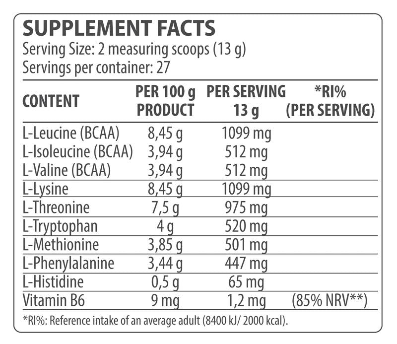HIT EAA | High-Intensity Training Essential Amino Acid Complex - 360 grams - Nutra Best Europe