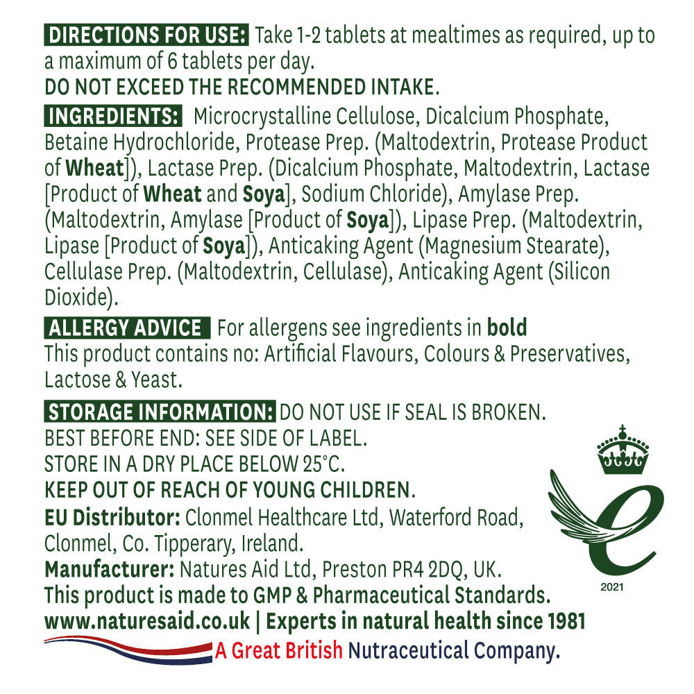 Emésztőenzimek (Digestive Enzyme Complex) 60 tabletta NaturesAid