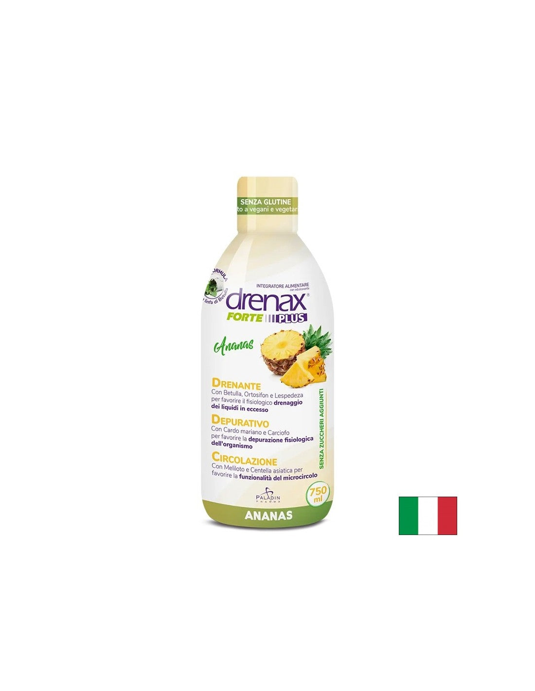 Folyadékvisszatartó formula ananásszal - Drenax - Drenax® Forte Plus – gyógynövényes vízhajtó, 750 ml, 25 adag