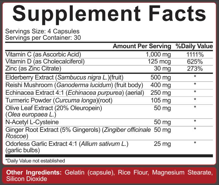 Immune Defender | Maximum Immune Support 120 capsules - Nutra Best Europe