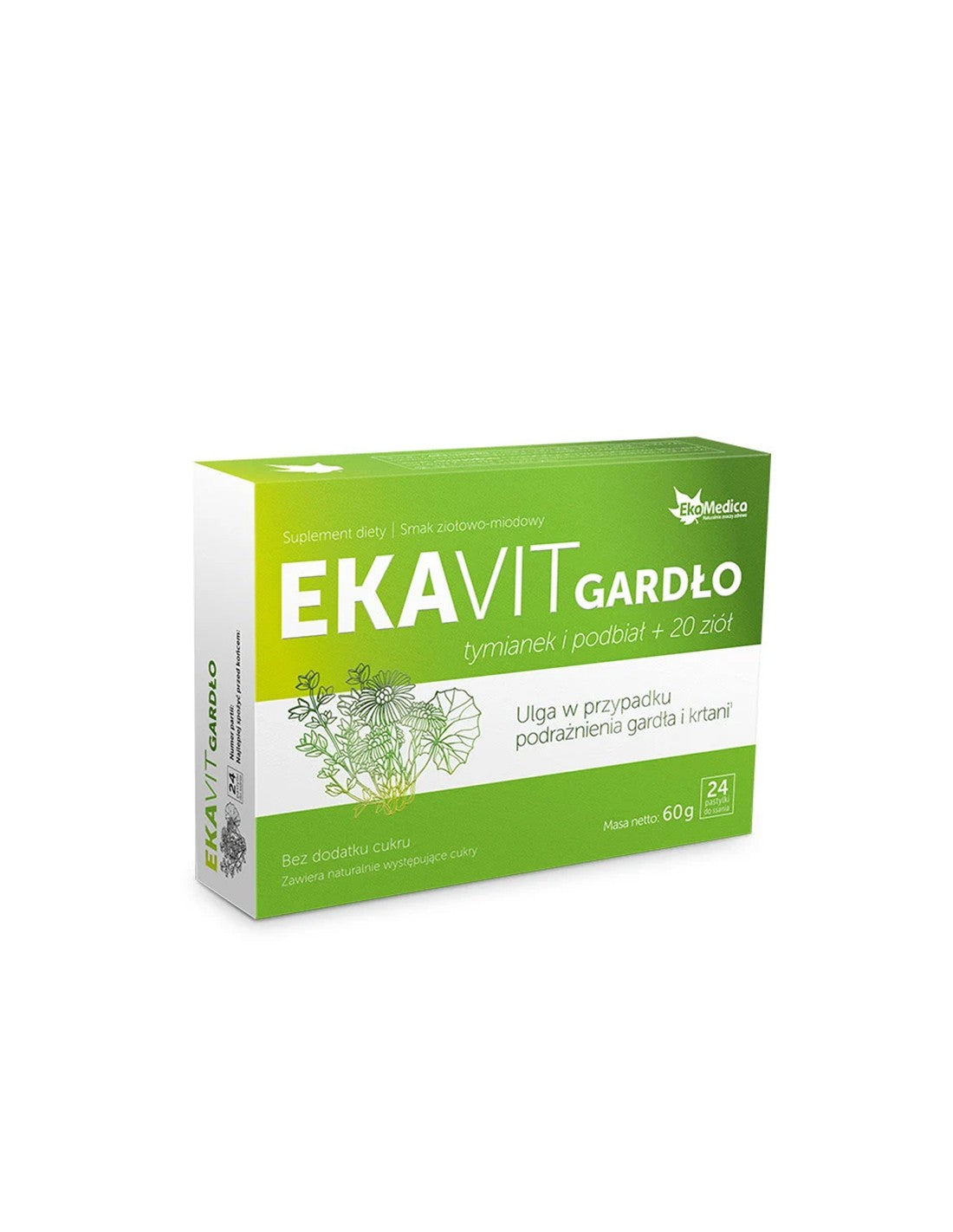 Egészséges torok (tápszer kakukkfűvel, görögszénával és gyógynövényekkel) - EKAVIT, 24 pasztilla