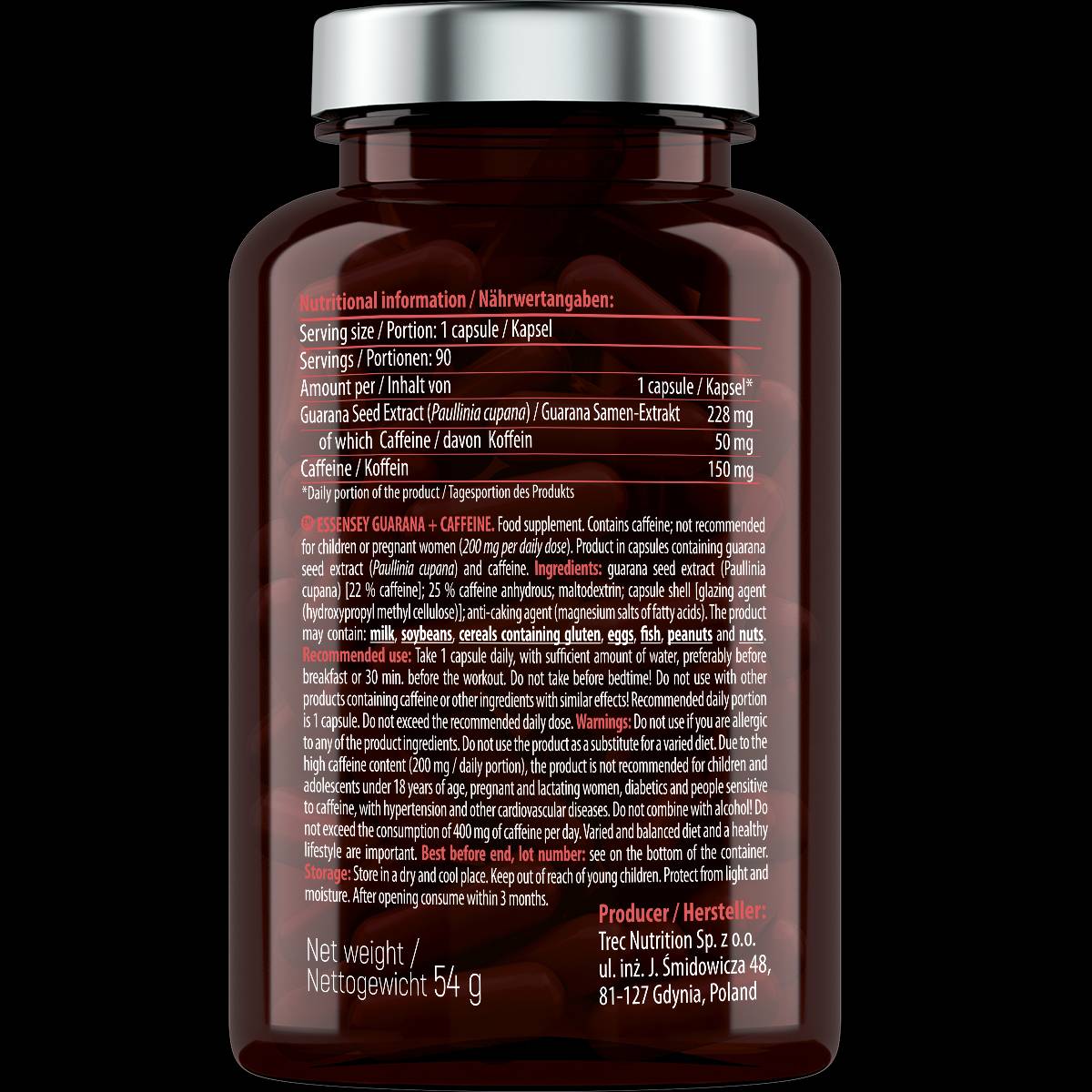 Guarana + Caffeine - 90 capsules - Nutra Best Europe