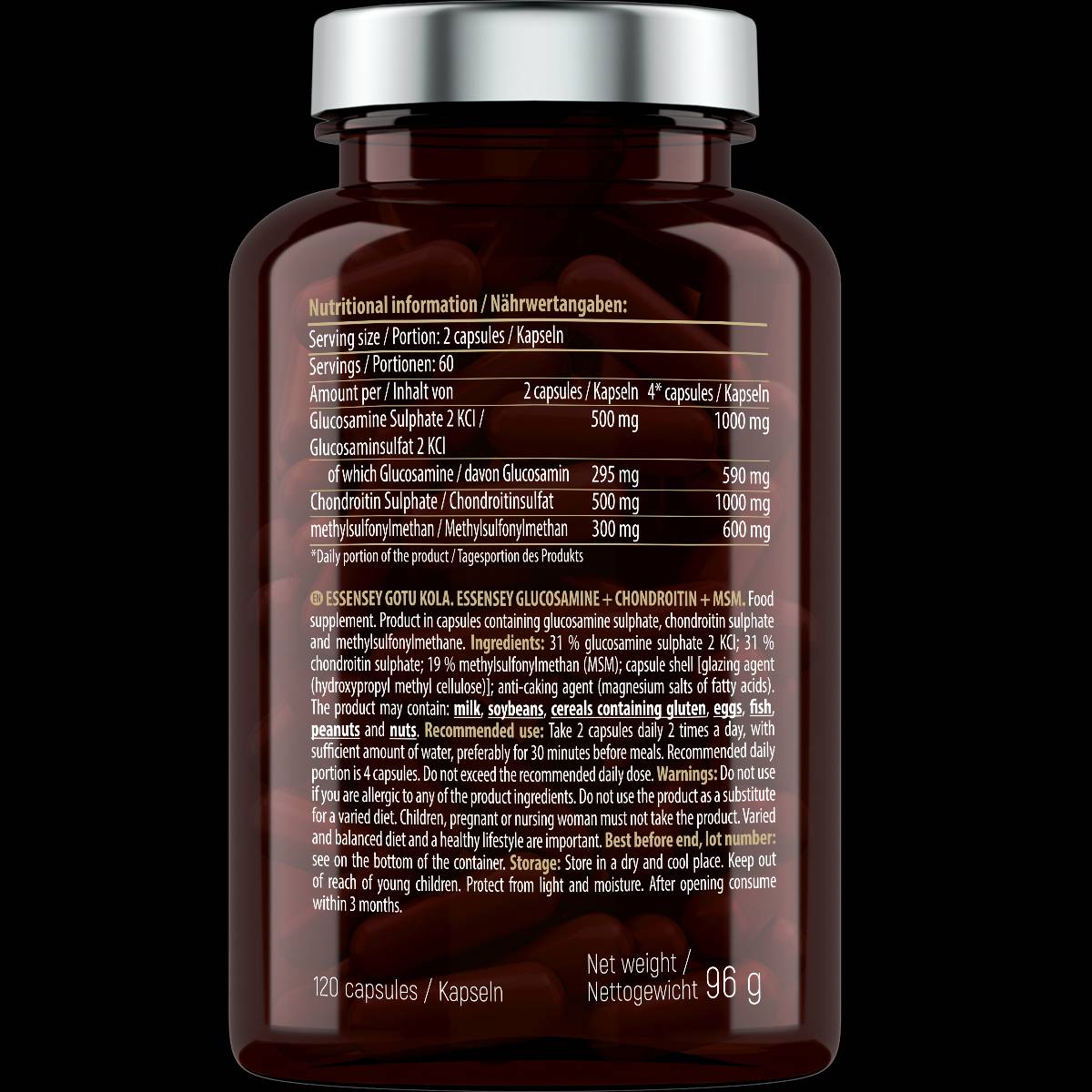 Glucosamine + Chondroitin + MSM - 120 capsules - Nutra Best Europe