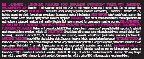 Pezsgő L-karnitin 500 mg/20 tabletta.