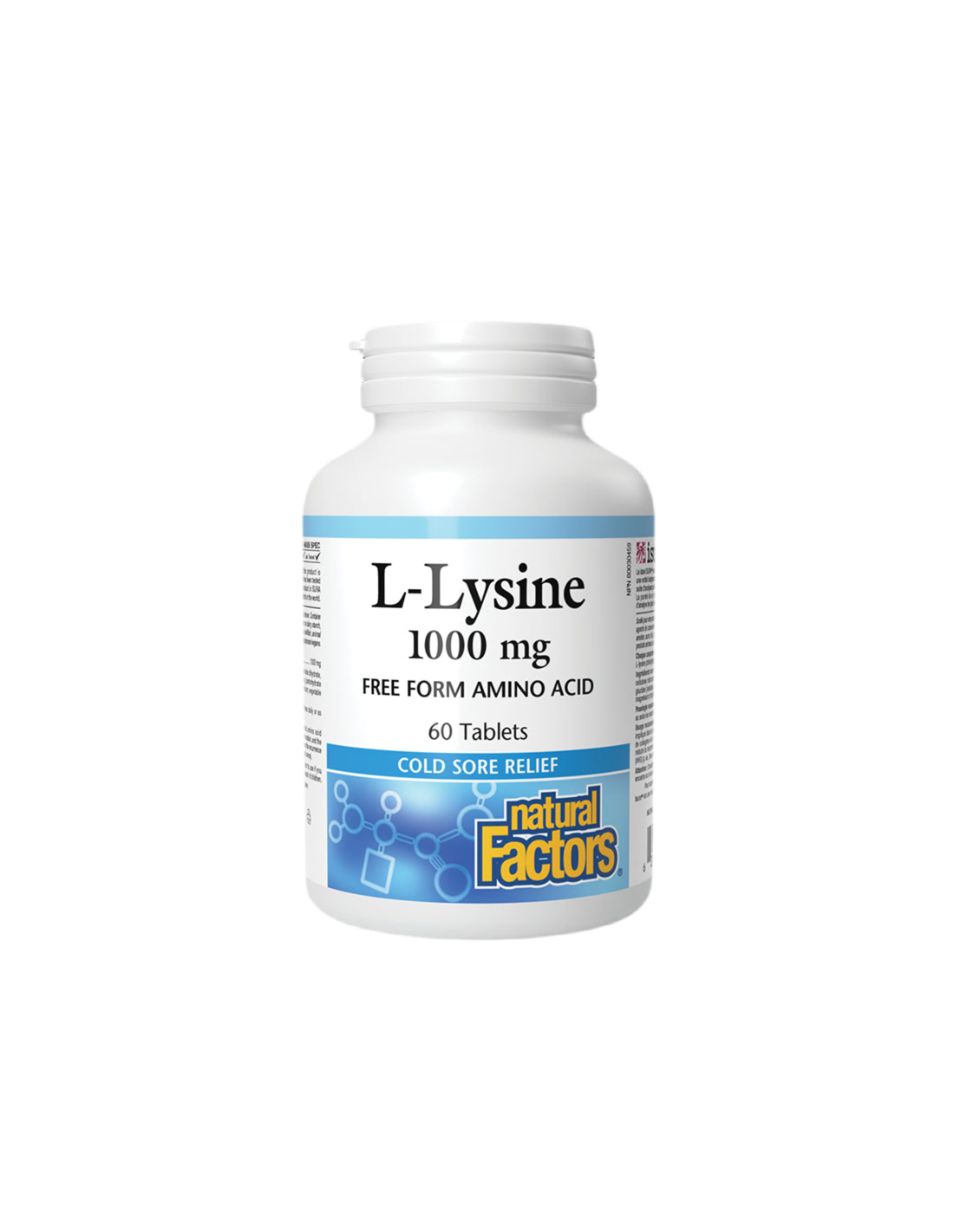 Herpes Simplex, Bone System - L-Lysine, 1000mg x 60 Tablets Natural Factors - Nutra Best Europe