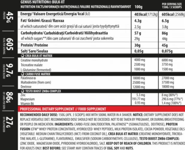 Bulk-XT 4000 grams - Nutra Best Europe