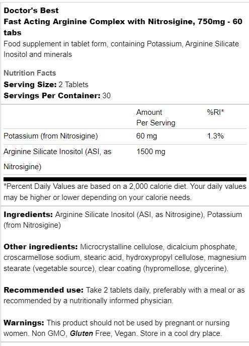 Gyors hatású arginin komplex | Nitroziginnel 750 mg - 60 tabletta