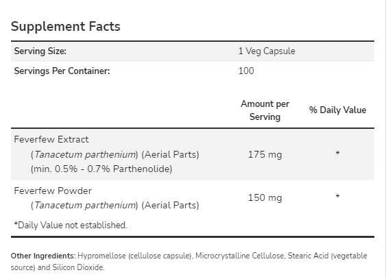Feverfew 325 mg - 100 kapszula