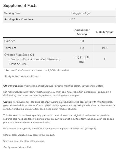 Lenolaj 1000 mg | Vegán formula - 120 lágyzselé