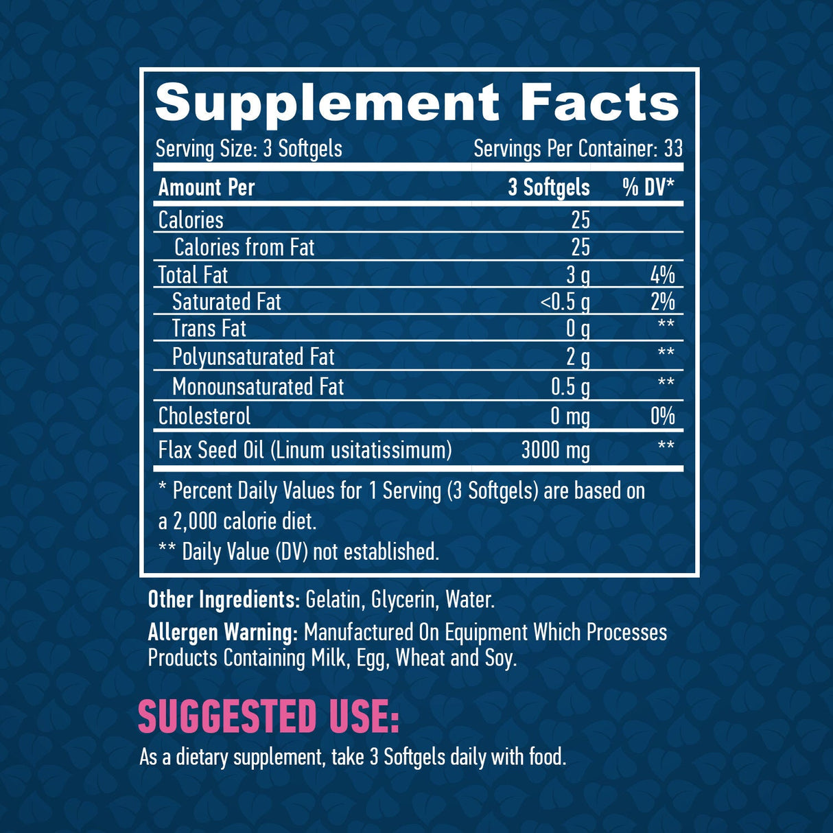 Organikus lenmagolaj 1000mg./100 Softgels