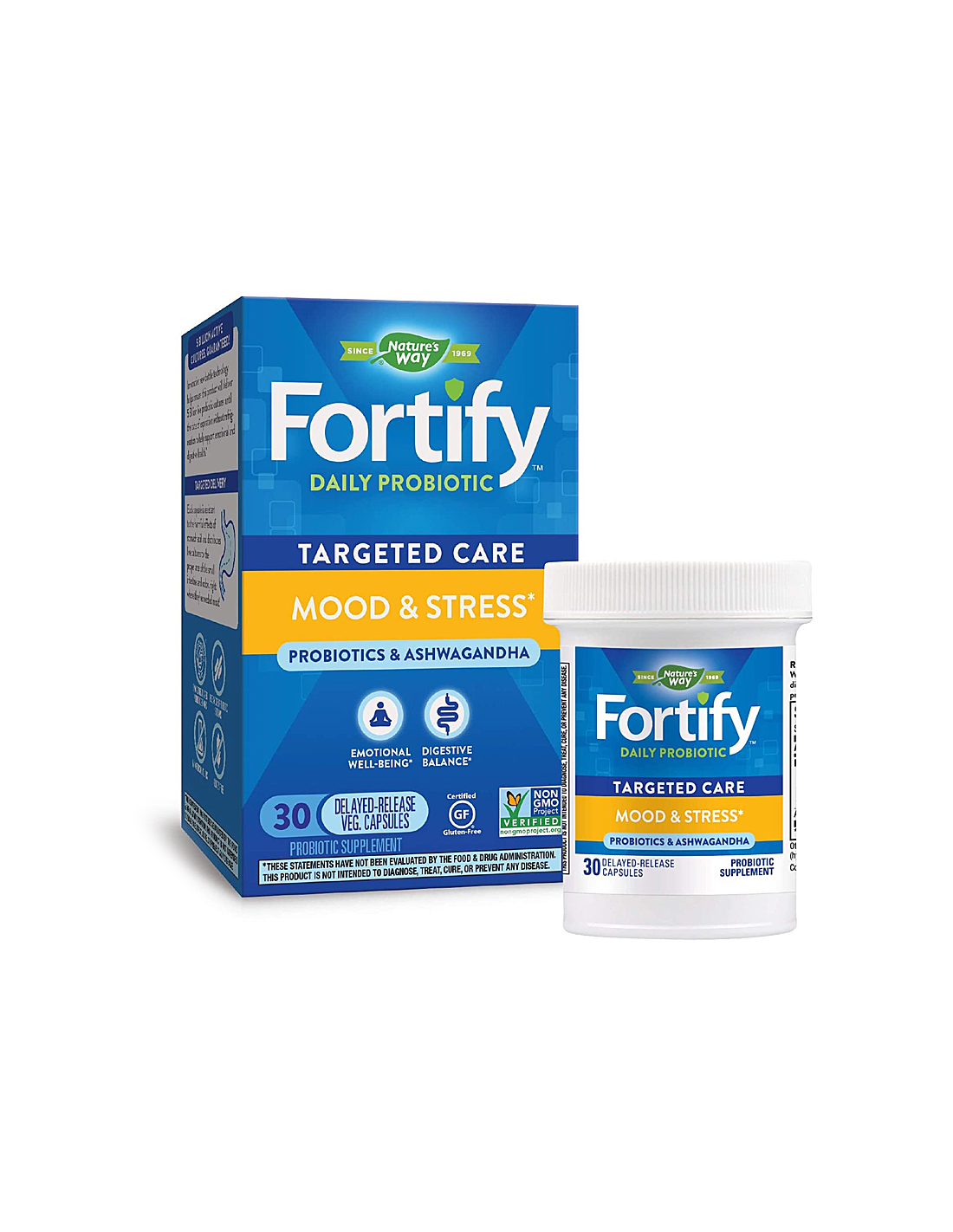 Fortify™ Daily probiotikus hangulat és stressz – Probiotikus erősítés a stressz ellen, 5 milliárd aktív probiotikum, 30 kapszula a természet módján