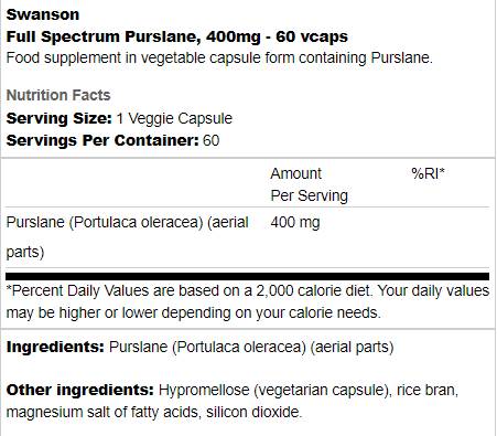 Full Spectrum Purslane 400 mg 60 kapszula