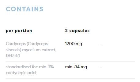 Cordyceps 1200 mg - 120 capsules - Nutra Best Europe
