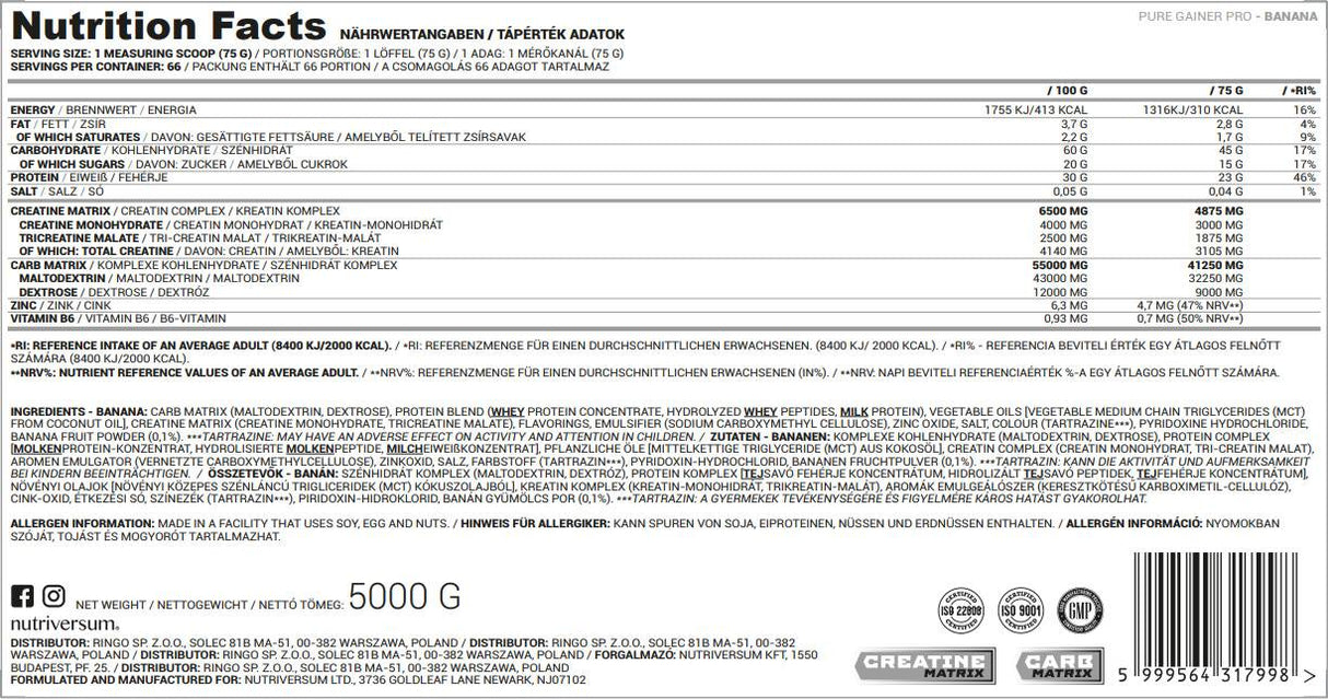 Gainer Pro Pure - 5000 gramm