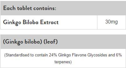 Ginkgo Biloba 30 mg - 120 kapszula