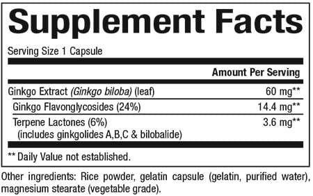 Ginkgo Biloba 60 mg - 120 kapszula