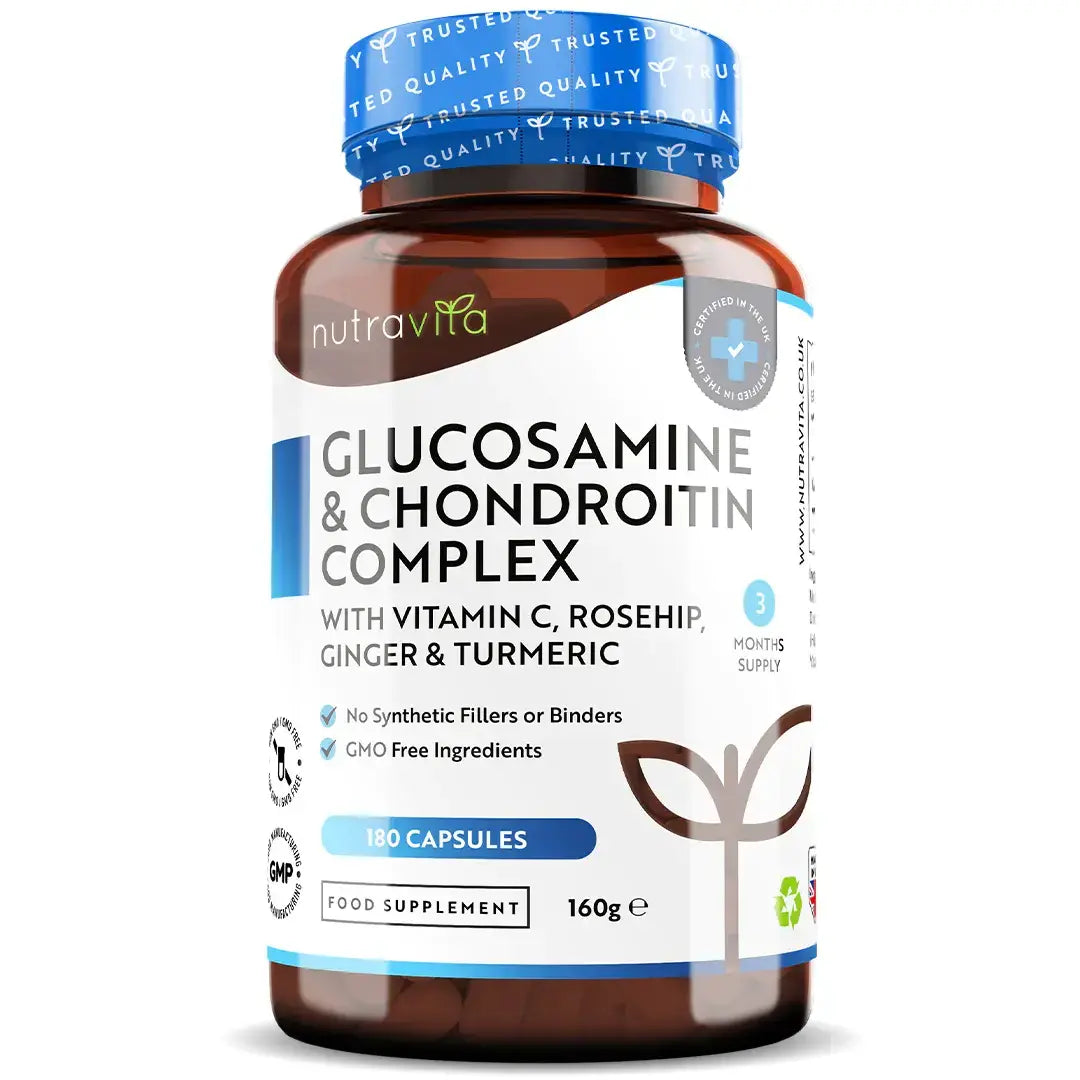 Glükózamin-kondroitin /180 kapszula, 90 nap/ kurkumával, gyömbérrel & C-vitamin <tc>Nutravita</tc>